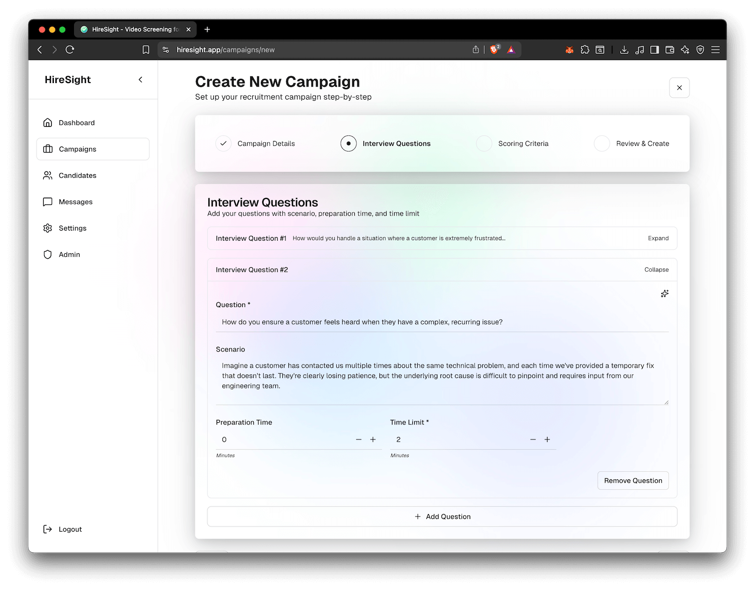 Create campaign screen B